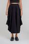 Women's Cargo Pocket Pack Lined Hidden Zipper Cotton Fabric Skirt Black Cotton - 3
