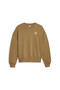 Women Oversized Fit Long Sleeves Outdoor Sweatshirt, Dark Khaki