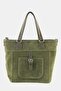 Women's Khaki Genuine Suede Leather Hand and Shoulder Bag - 5