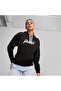Womens ESS+ Script Hoodie Sweatshirt - Black - 2