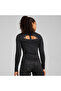 Womens INTERGALACTIC Long Sleeve Crop Top - Black - 4