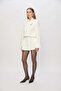 SS6114 Padded Shoulders Shirt Dress with Front Knot