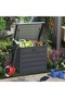 , Outdoor Storage Box - Metal Movable Garden Storage Box with Wheels (Dark Grey) - 6