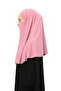 Ready Practical Scarf with Turban Veil Hijab with Hijab - Prayer Cover Souffle (XL) - Dark Pink - 6