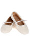 PLUSH FEATHER ANKLE TIE WOMEN'S HOUSE SHOES BALLET - 4
