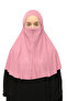 Ready Practical Scarf with Turban Veil Hijab with Hijab - Prayer Cover Souffle (XL) - Dark Pink