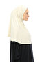 Ready-made Turban Veil Practical Scarf Hijab with Hijab - Prayer Cover Souffle (XL) - Cream - 5