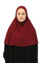 Ready-made Turban Veil Practical Scarf Hijab with Hijab - Prayer Cover Souffle (XL) - Claret Red - 4