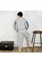 Two-piece gray denim set with zipper - 4
