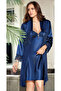 485 Nightgown Dressing Gown Lacy Silk Satin Set of 6 Dowry Set Powder