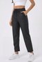 Women's Matte Leather Trousers with Fleece Inside Winter High Waist t Shaping / Sculpting Elastic with Pockets Stretchy Fabric - 2