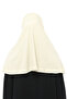 Ready-made Turban Veil Practical Scarf Hijab with Hijab - Prayer Cover Souffle (XL) - Cream - 8