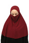 Ready-made Turban Veil Practical Scarf Hijab with Hijab - Prayer Cover Souffle (XL) - Claret Red - 6