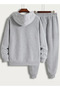 GRAY BASKETBALL-INSPIRED HOODED TOP AND BOTTOM TRACKSUIT SET - 2