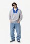 Gray Colored Unisex Thick Fleece Inside Half Zipper O Oversized Sweatshirt - 6