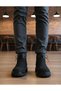 510 Black Boots Genuine Leather Men's Daily Light Sole Orthopedic Lace-Up Boots - 5