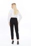 Women's Black Pocket Detailed Ankle Length Woven Trousers - Black - Ilc2.20S6-W90A-Siy - 5