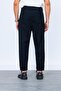 Navy Blue Elastic Waist Trousers - 6
