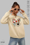 Unisex Long Sleeve Bowknot Christmas Printed Crew Neck Hoodless Fleece-Lined Oversized Sweatshirt - 2