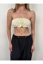 Lace-Up Rubber Detailed Women's Strapless Crop Bustier 24S50002 - 2