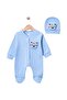 Cotton Corded Fabric Newborn Baby Rompers & Hat Set with Lion Figure - 4