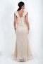 Women's Strapless Bustier Low Sleeve Lined Waistline Fishnet Fish Dress - 5