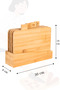 4-Piece Bamboo Cutting Board Set with Stand, Special Bamboo Chopping Set with Logo for Meat, Fish, Chicken, Vegetables - 2