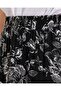 Women's Black Patterned Long Viscose Skirt 1898 - 5