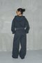 Short Hooded Sweatshirt and Wide Leg Sweatpants Set - 6