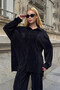 Shirt and Palazzo Pants Woven Bottom Top Set Black - 8