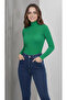 Women's Full-Length Ribbed Lycra Camisole Badi Slim Long Sleeve - Grass Green - 2