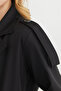 Long Trench Coat with Belted Sleeves and Shoulder Detail - 4