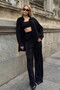 Shirt and Palazzo Pants Woven Bottom Top Set Black - 6