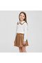 New Season Brown Skirt and White Shirt Classic Stylish Bottom-Up Set for Girls - 3