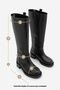 Women's Half Zipper Casual Boots Gilaze Black - 8