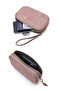 Elegant Leaf Pattern Zippered Portfolio Bag with Wrist Strap |   Women's Small Handbag - 6
