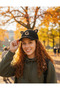 Women's Black Eared Plush Hat |   Winter Trend Design - 3