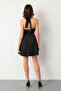 Women's Black Backless Mini Satin Graduation Evening Dress - 6