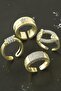 Mixed Luxury Zircon Stone Steel Ring 1 Piece