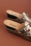 Women's Genuine Leather Special Slippers with Removable Sole for Home and Outdoors Yprk.275 Beige Croco - 2