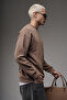 Crew Neck Men's Sweatshirt with Embroidery Detail on the Back - 5