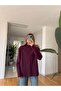 Burgundy Collar Navy Blue Piped Cotton Blouse - 3