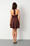 Women's Brown Backless Mini Satin Graduation Evening Dress - 6