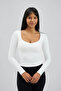White Long Sleeve V-Neck Long Sleeve T-Shirt Galactic Aura Second Skin
