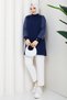 Women's Shoulder Pad Sleeve Silk Cupra Mercerized Knitwear Tunic - 2