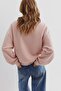 Women's Oversize Sweatshirt Perles D’Élégance Printed Pink – Crew Neck, 3 Thread Ribbed - 5