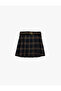 Plaid Mini Skirt with Belt Detail and Shorts - 3