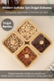 Set of 6 Bamboo Snack Bowls with Lids - Coffee Side Serving Bowl Presentation Bowl Breakfast Bamboo Bowl - 3