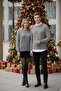 Men's Grey Crew Neck Long Sleeve Soft Textured Knit Sweater - Men's Sweater - 6