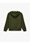 Fleece-Lined Long Sleeve Hooded Kangaroo Pocket Detailed Dog Printed Sweatshirt - 4